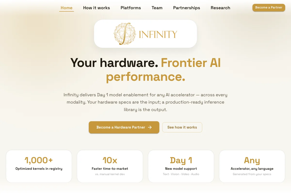 Infinity website