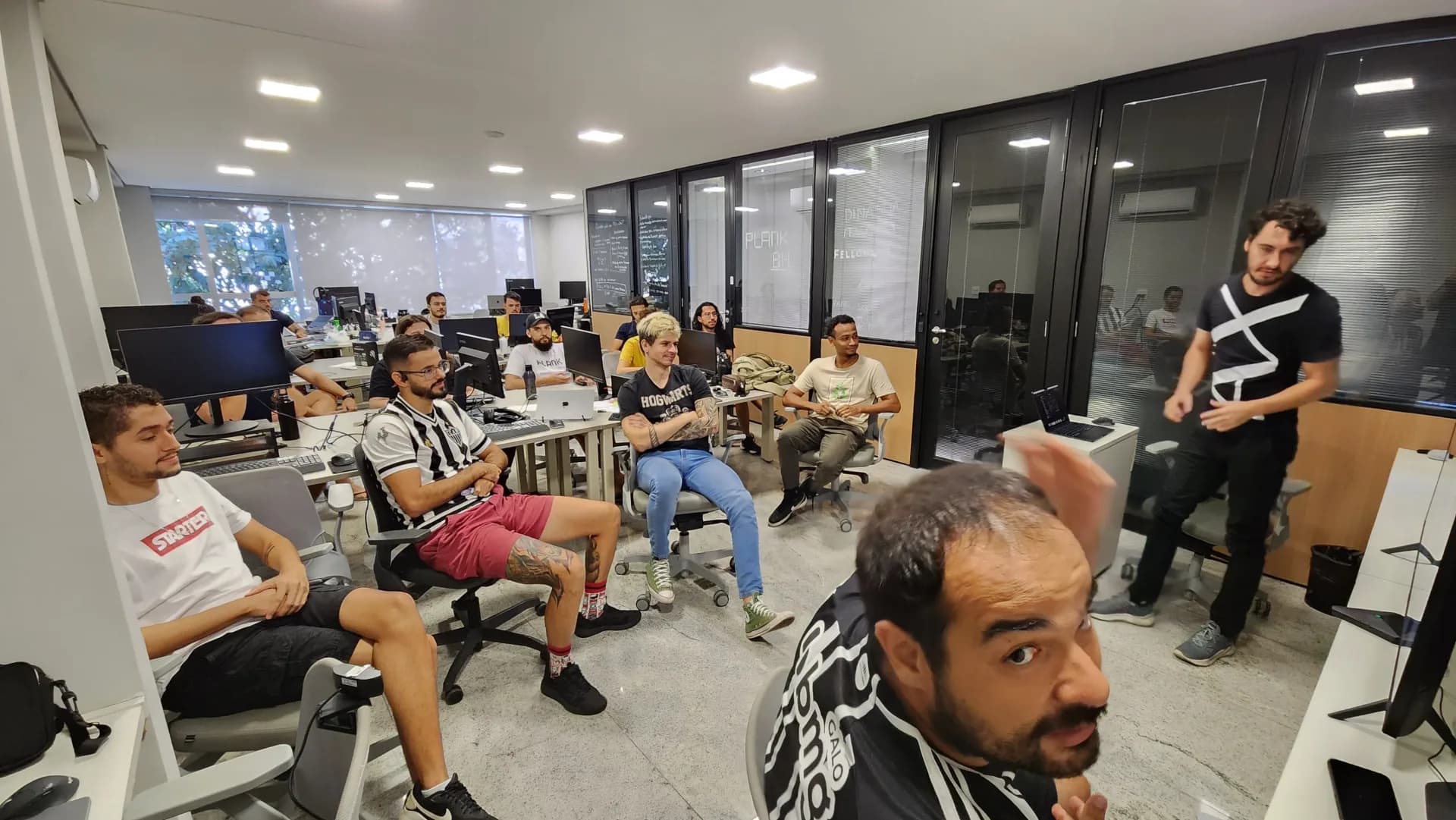 Plank engineers building in the office